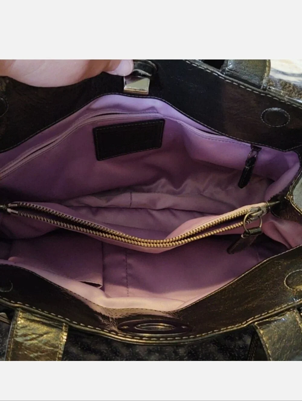 COACH Garnet Patent Leather Gunmetal
